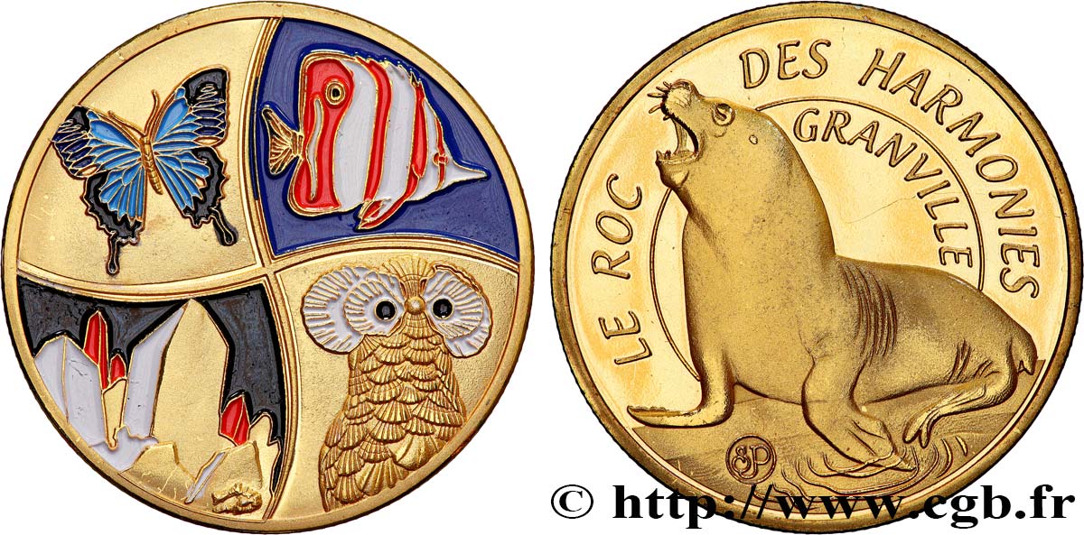 TOURISTIC MEDALS Médaille touristique, Aquarium, Le roc des harmonies de Granville AU