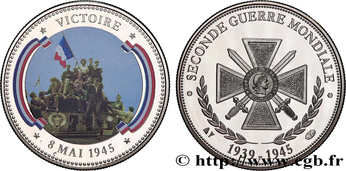 V REPUBLIC Médaille, Victoire, 8 mai 1945 MS