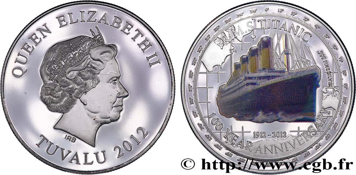 MER ET MARINE : PAQUEBOTS, NAVIRES, BATEAUX Médaille, 100e anniversaire du Titanic BE