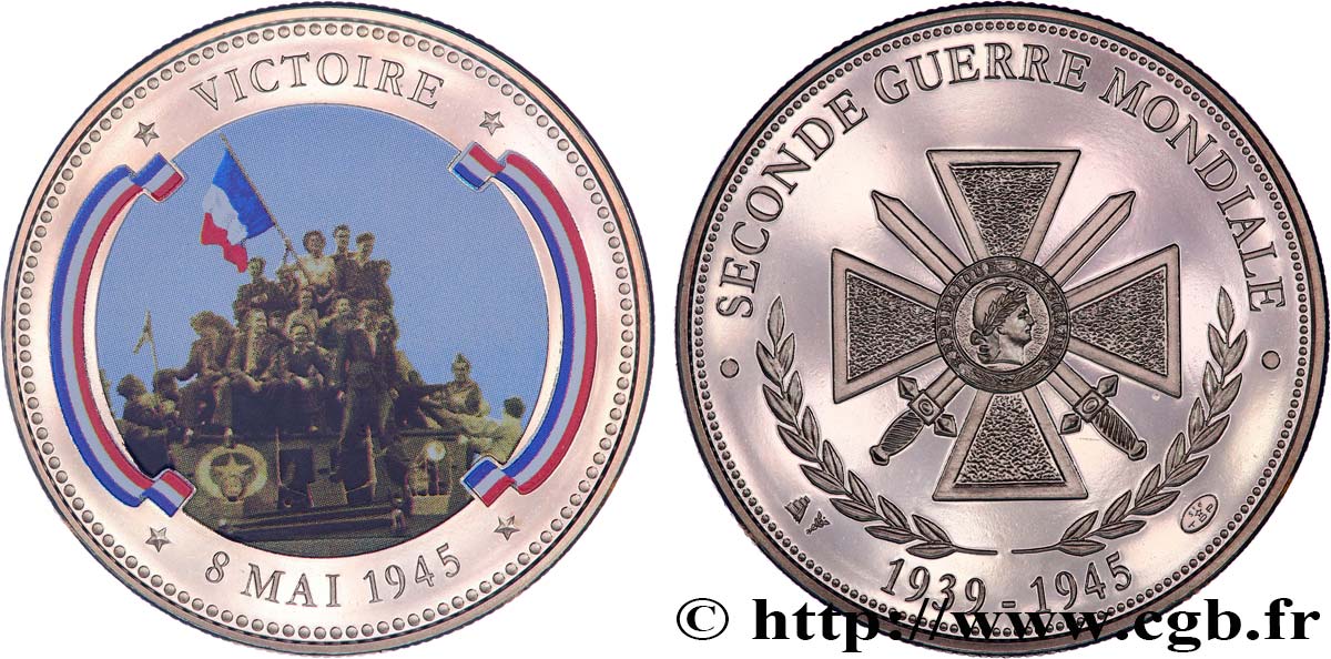 CINQUIÈME RÉPUBLIQUE Médaille, Victoire, 8 mai 1945 SPL