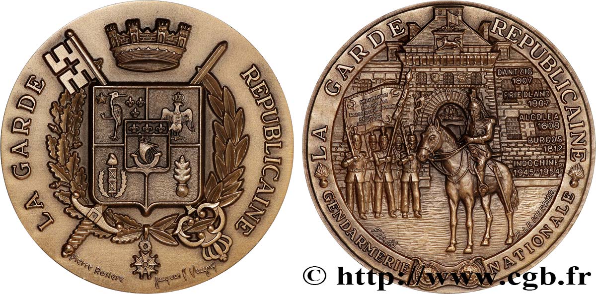 V REPUBLIC Médaille, La garde républicaine, Gendarmerie nationale AU