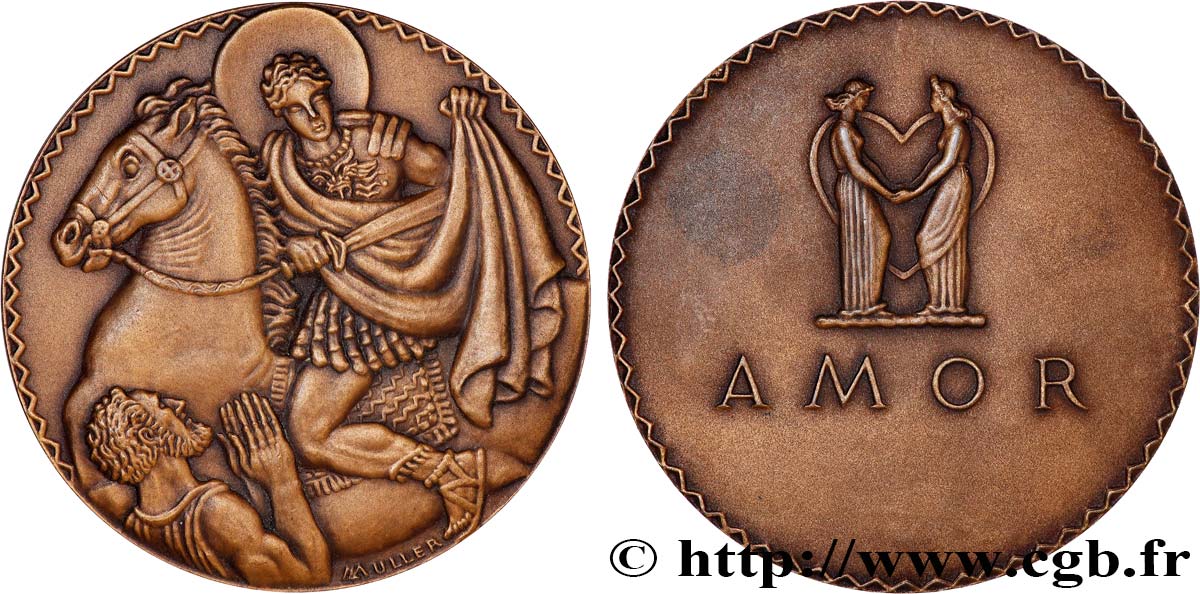 MÉDAILLES RELIGIEUSES Médaille, AMOR, Saint Martin SUP+