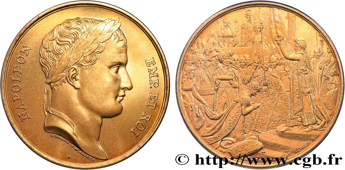 PREMIER EMPIRE / FIRST FRENCH EMPIRE Médaille, Sacre de Joséphine, refrappe AU