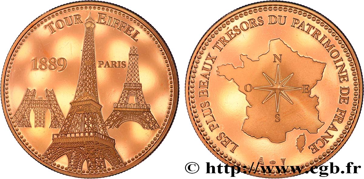 Jeton Souvenir Tour Eiffel - Métal Argenté, Médaille Patrimoine Paris France
