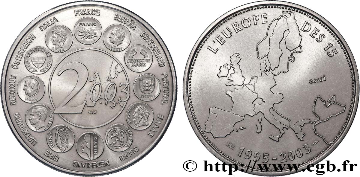 V REPUBLIC Médaille, Essai, l’Europe des 15 AU