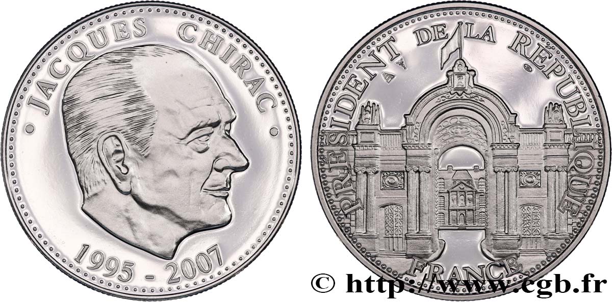 CINQUIÈME RÉPUBLIQUE Médaille, Jacques Chirac, président de la République SPL