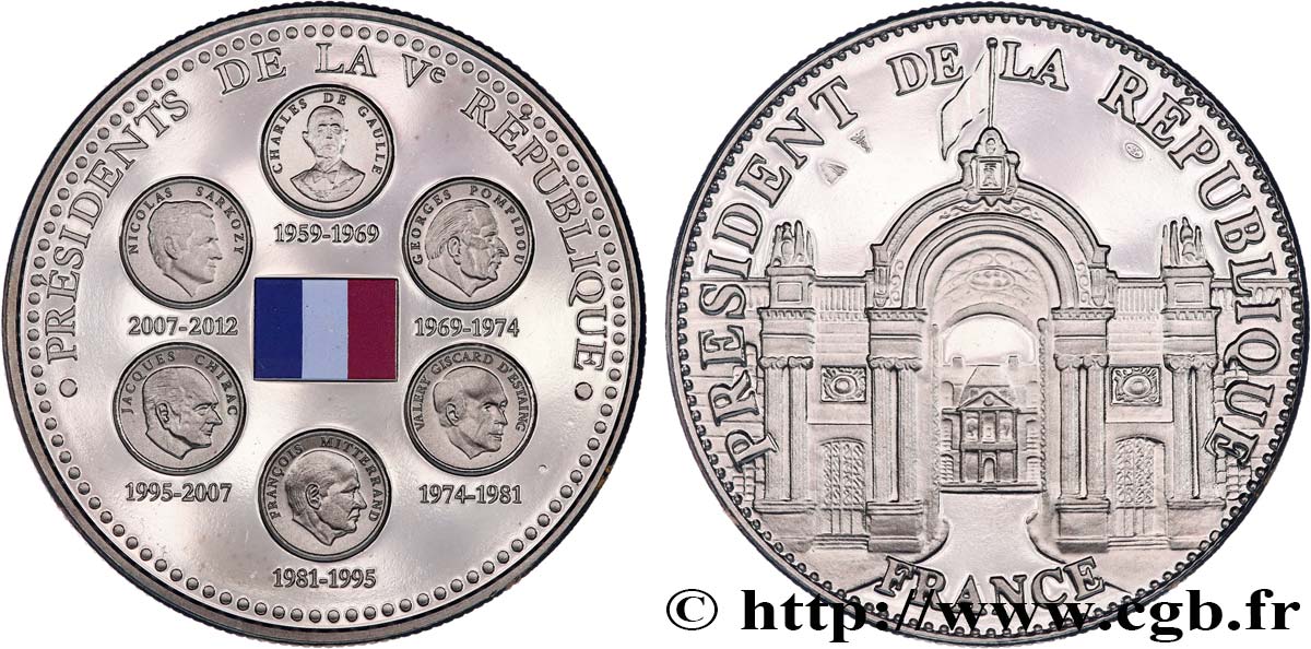 QUINTA REPUBBLICA FRANCESE Médaille, Présidents de la Ve République MS
