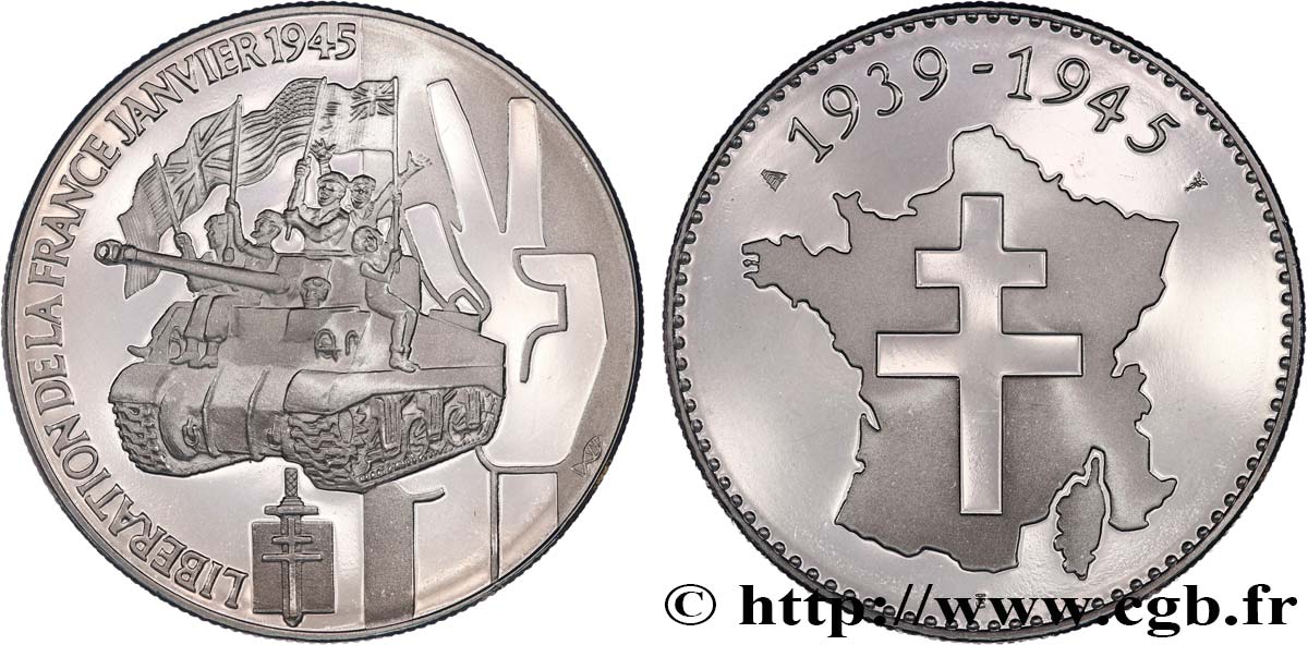 CINQUIÈME RÉPUBLIQUE Médaille commémorative, Victoire de Mai 1945 SUP