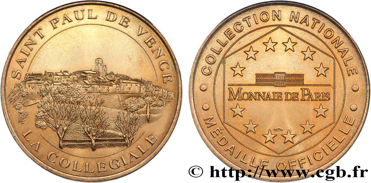 MÉDAILLES TOURISTIQUES Médaille touristique, La collégiale, Saint Paul de Vence SUP