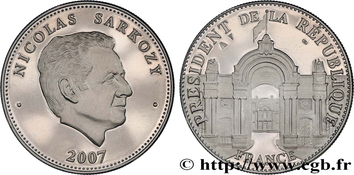 FUNFTE FRANZOSISCHE REPUBLIK Médaille, Nicolas Sarkozy, président de la République VZ