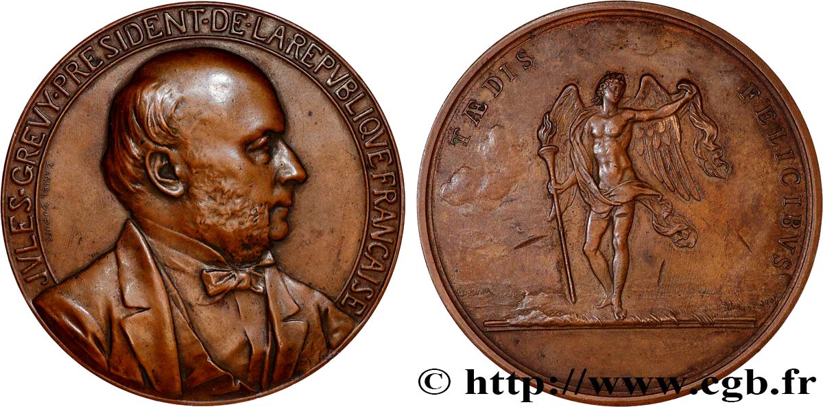 TROISIÈME RÉPUBLIQUE Médaille, Jules Grévy, Mariage TTB+/TTB