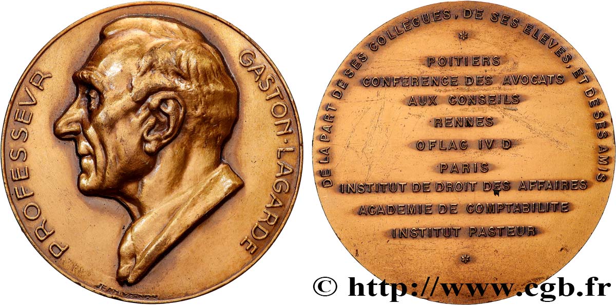 VARIOUS CHARACTERS Médaille, Professeur Gaston Lagarde fVZ
