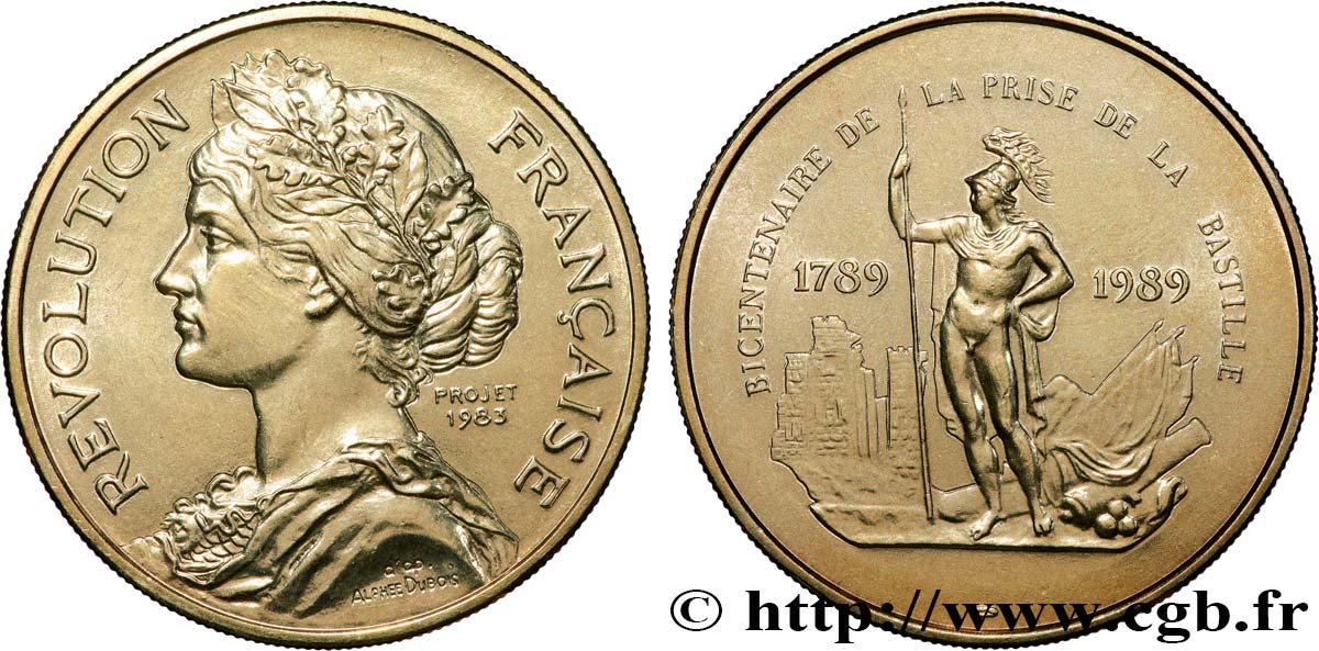 QUINTA REPUBBLICA FRANCESE Médaille, Bicentenaire de la Révolution Française, Prise de la Bastille SPL