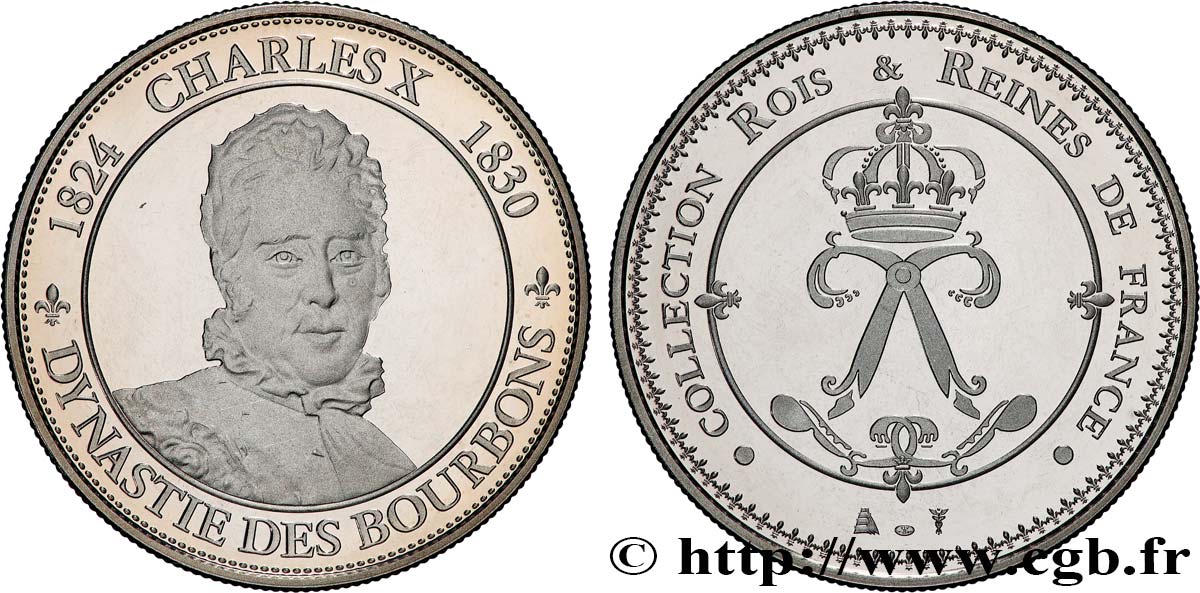 COLLECTION ROIS & REINES DE FRANCE Médaille, Charles X SPL