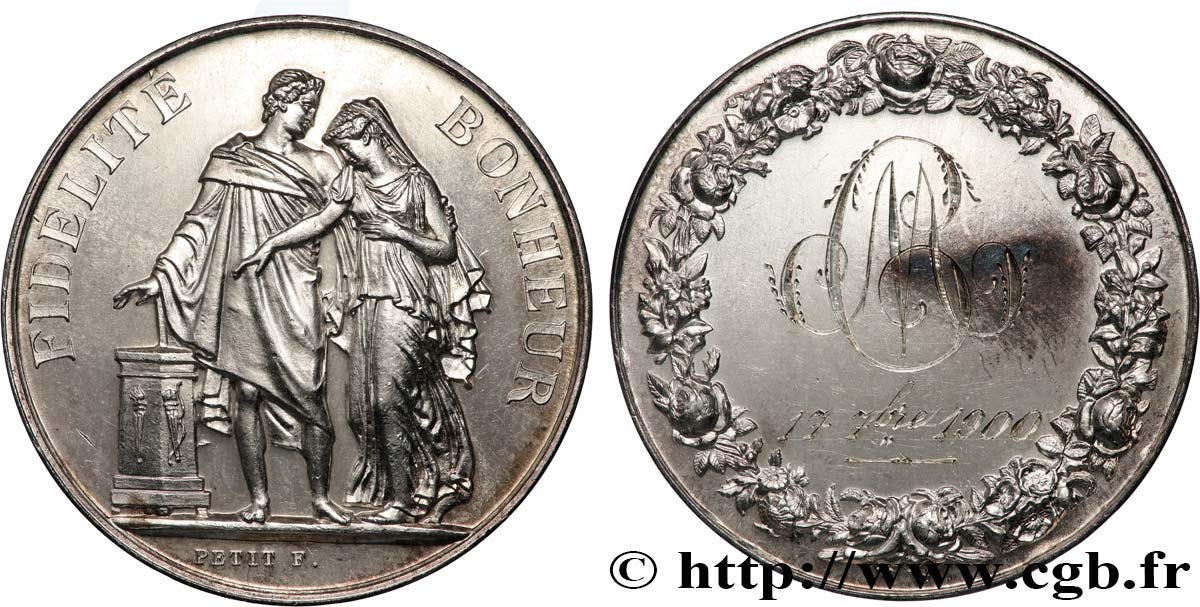 AMOUR ET MARIAGE Médaille de mariage, Fidélité et Bonheur SUP+/SUP