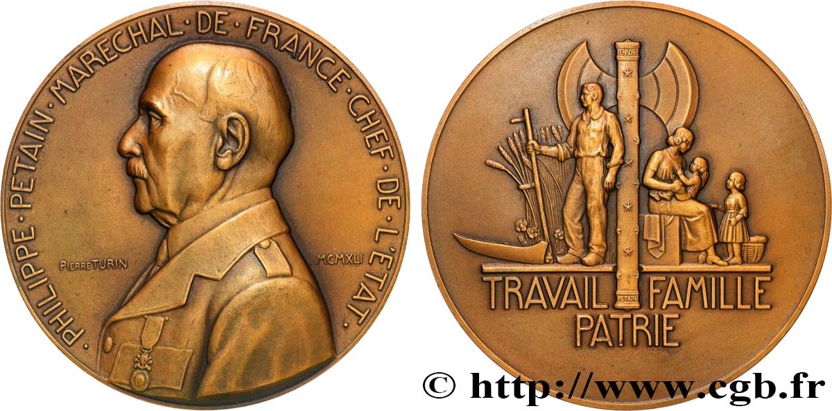 ETAT FRANÇAIS Médaille du maréchal Pétain, fête du travail VZ