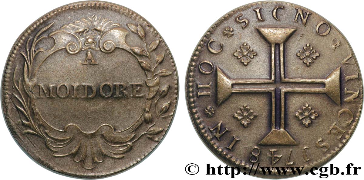 PORTUGAL ET BRÉSIL - POIDS MONÉTAIRE Médaille, Reproduction du Poids monétaire pour la pièce de lisbonine ou moidore SPL