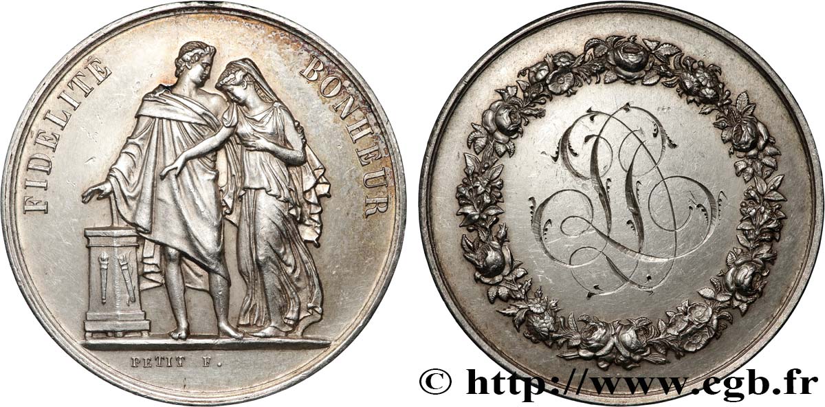 AMOUR ET MARIAGE Médaille de mariage, Fidélité et Bonheur AU