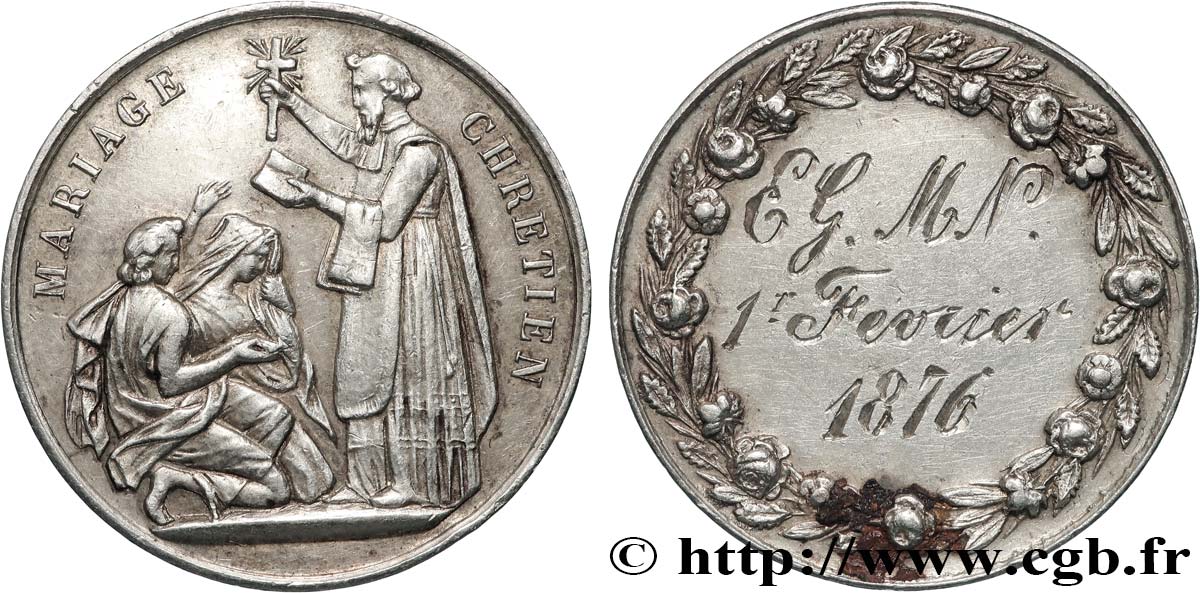 AMOUR ET MARIAGE Médaille, Mariage chrétien SS