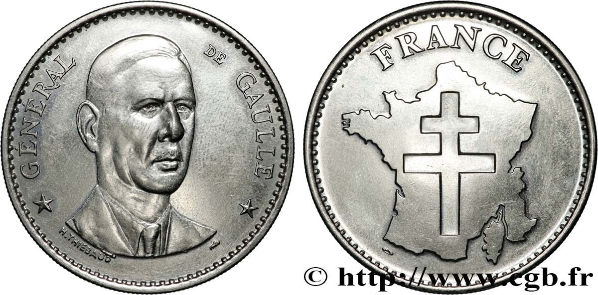 QUINTA REPUBBLICA FRANCESE Médaille uniface, Charles de Gaulle q.SPL