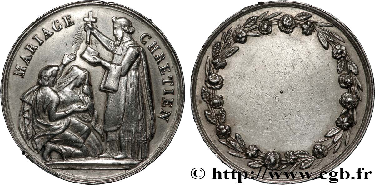 AMOUR ET MARIAGE Médaille, Mariage chrétien TTB