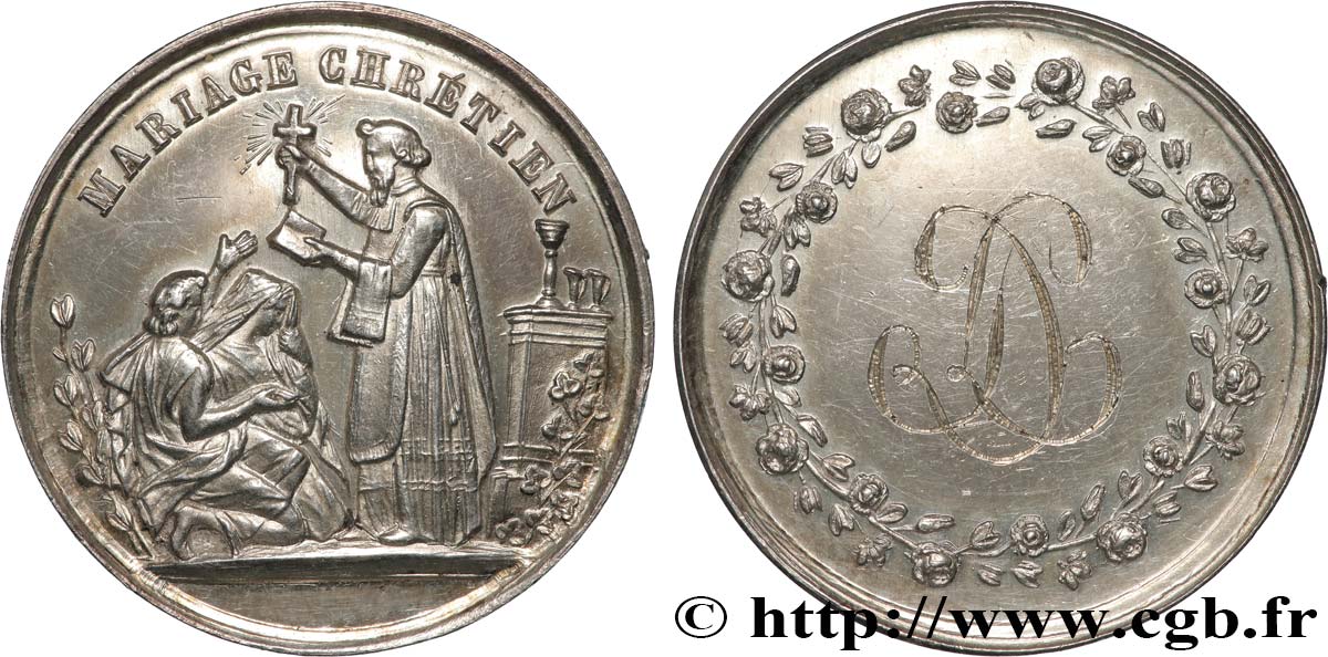 AMOUR ET MARIAGE Médaille, Mariage chrétien TTB+
