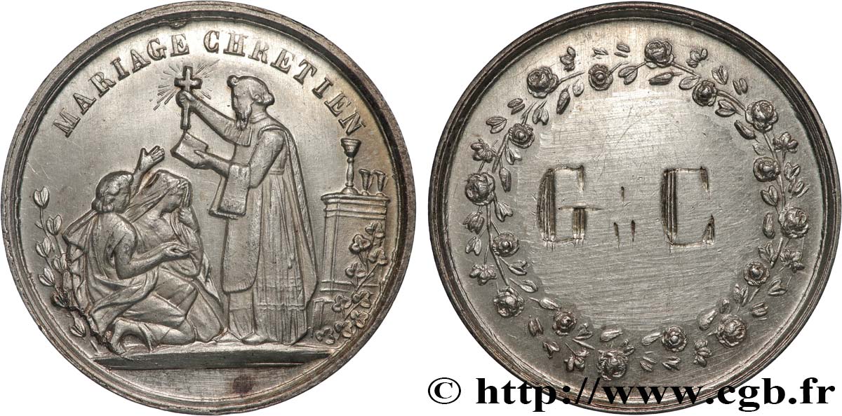 AMOUR ET MARIAGE Médaille, Mariage chrétien SUP/TTB+