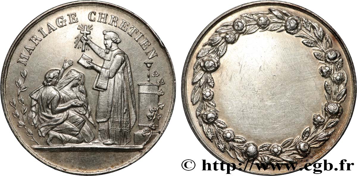 AMOUR ET MARIAGE Médaille, Mariage chrétien TTB+