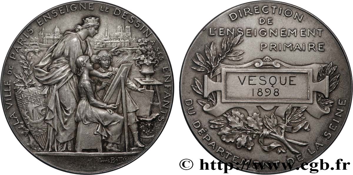 TROISIÈME RÉPUBLIQUE Médaille de récompense, Enseignement du dessin SUP