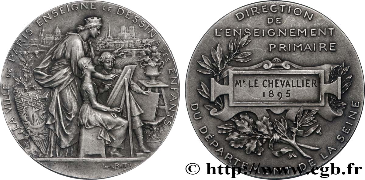 TROISIÈME RÉPUBLIQUE Médaille de récompense, Enseignement du dessin SUP