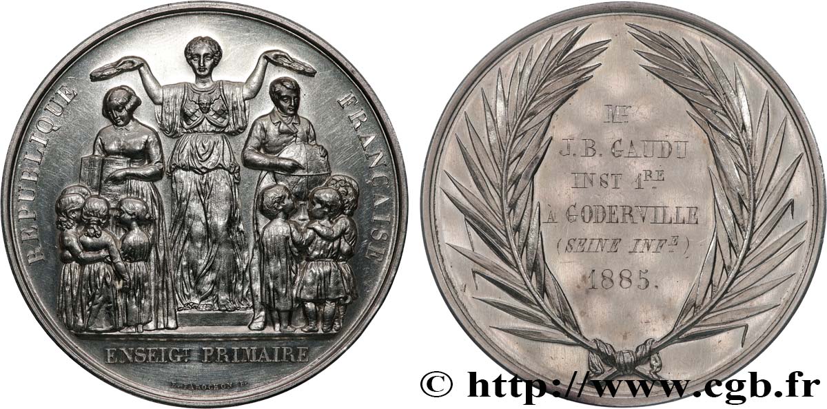 TROISIÈME RÉPUBLIQUE Médaille, Enseignement primaire SUP