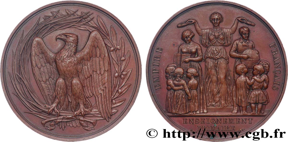 SECOND EMPIRE Médaille, Enseignement primaire AU/AU