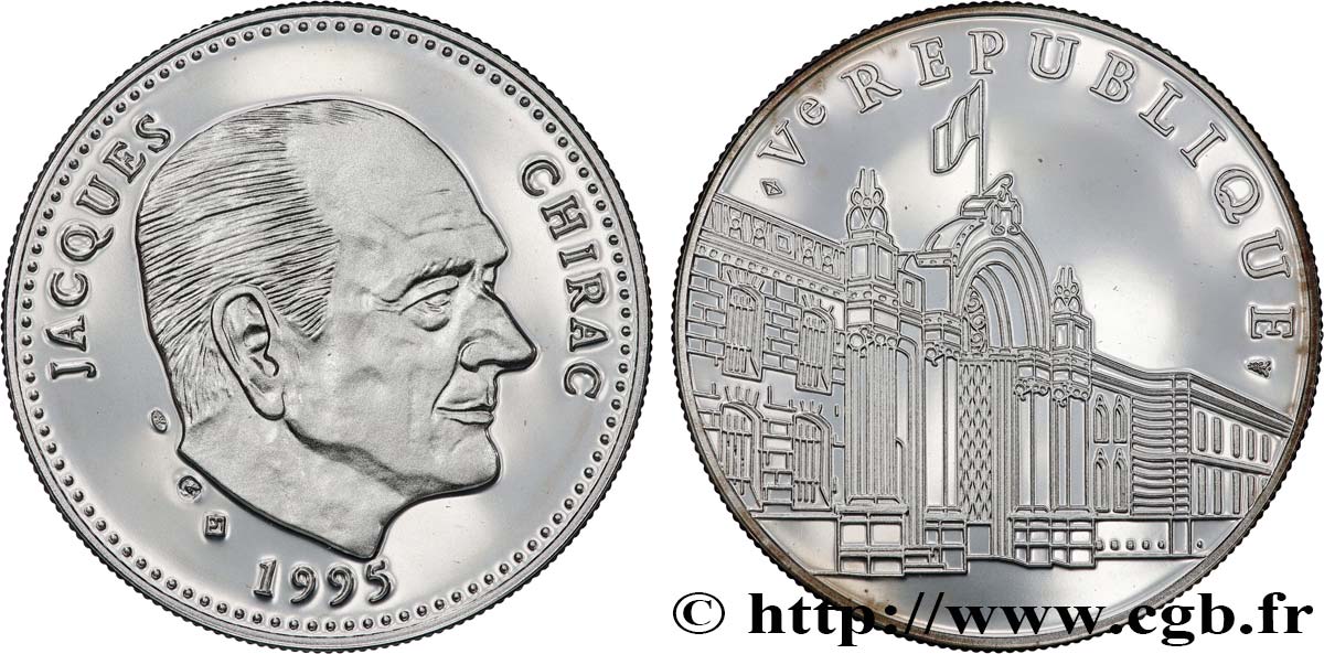 QUINTA REPUBLICA FRANCESA Médaille, Jacques Chirac, président de la République SC