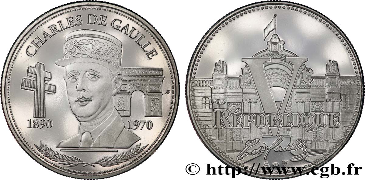 QUINTA REPUBLICA FRANCESA Médaille, Charles de Gaulle, Ve République SC