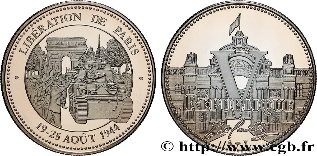 CINQUIÈME RÉPUBLIQUE Médaille, Libération de Paris 1944, Ve République SPL
