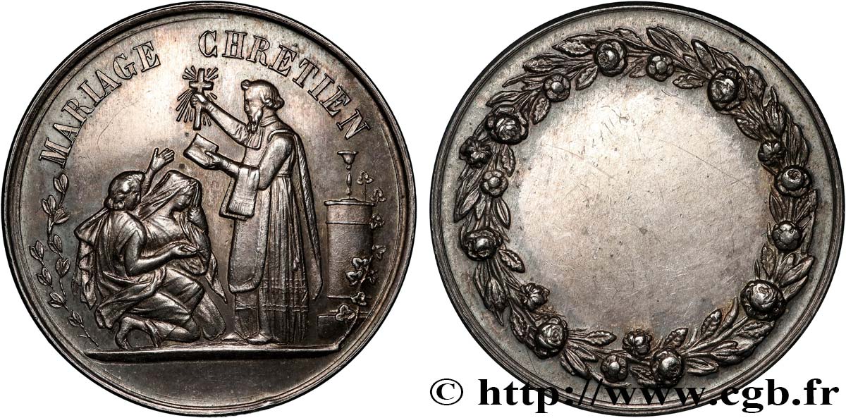 AMOUR ET MARIAGE Médaille, Mariage chrétien TTB+