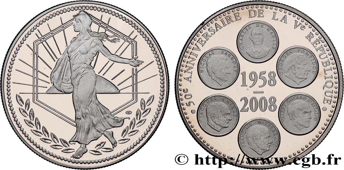 CINQUIÈME RÉPUBLIQUE Médaille, 50e anniversaire de la Ve République SPL