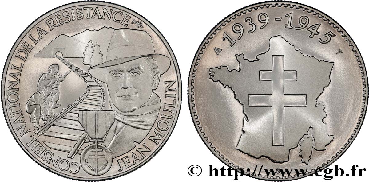 FUNFTE FRANZOSISCHE REPUBLIK Médaille commémorative, Jean Moulin fST