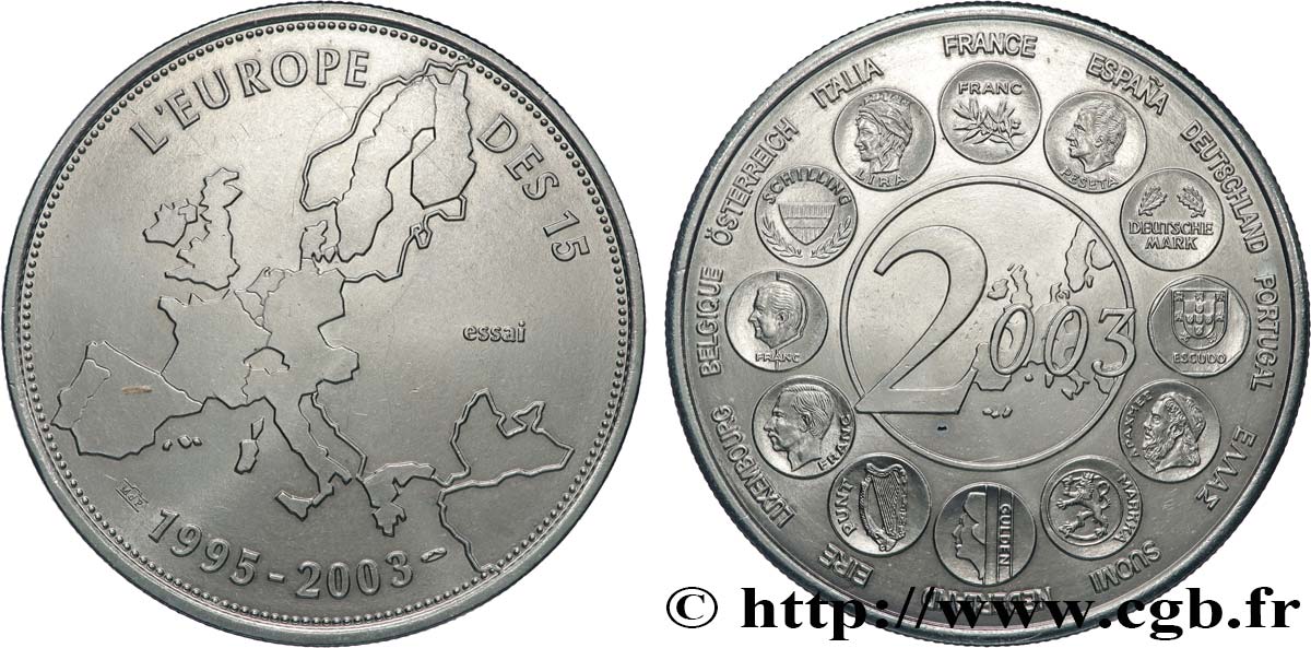 CINQUIÈME RÉPUBLIQUE Médaille, Essai, l’Europe des 15 SUP