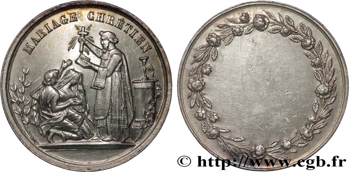 AMOUR ET MARIAGE Médaille, Mariage chrétien TTB/TTB+