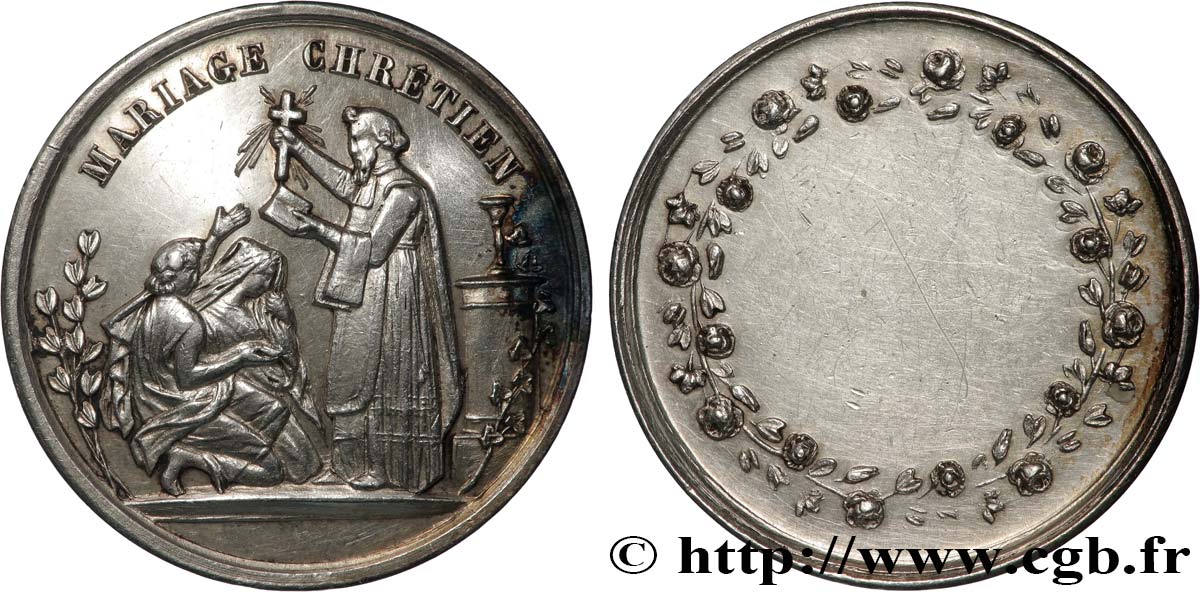 AMOUR ET MARIAGE Médaille, Mariage chrétien TTB/TTB+
