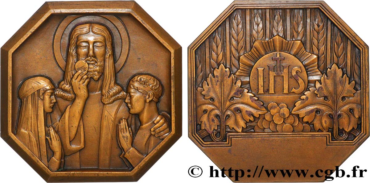 MÉDAILLES RELIGIEUSES Médaille, IHS, La communion AU