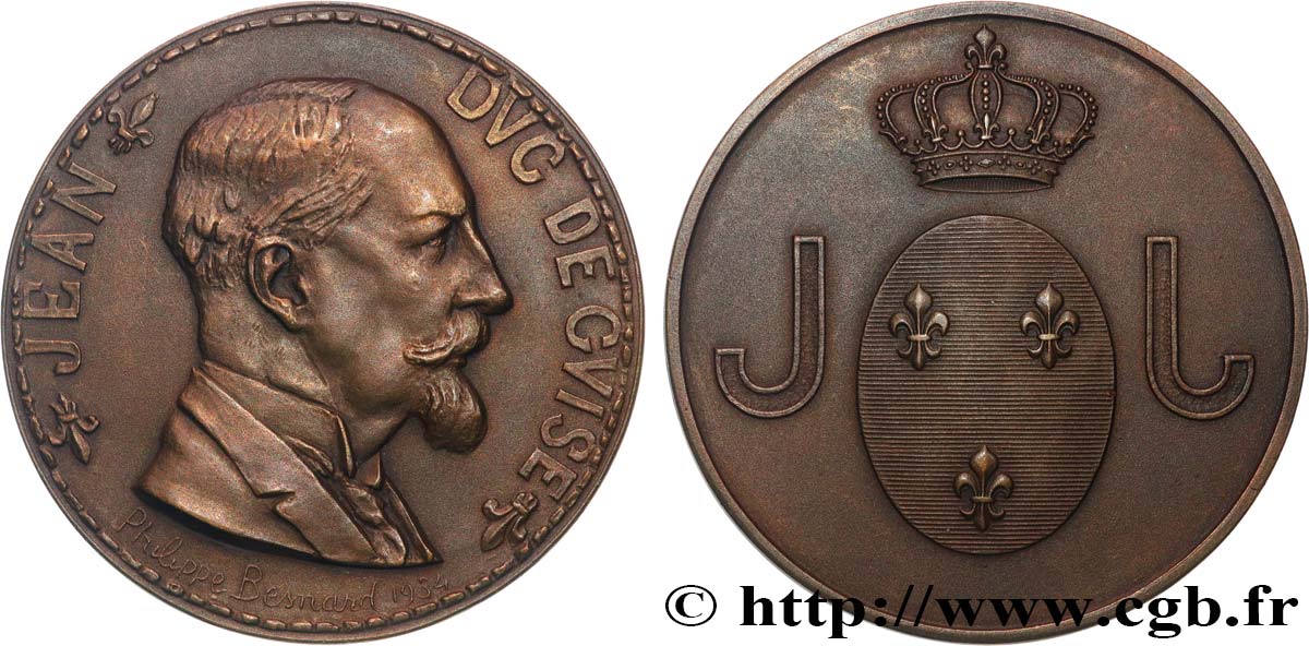 CINQUIÈME RÉPUBLIQUE Médaille, Jean, duc de Guise SUP