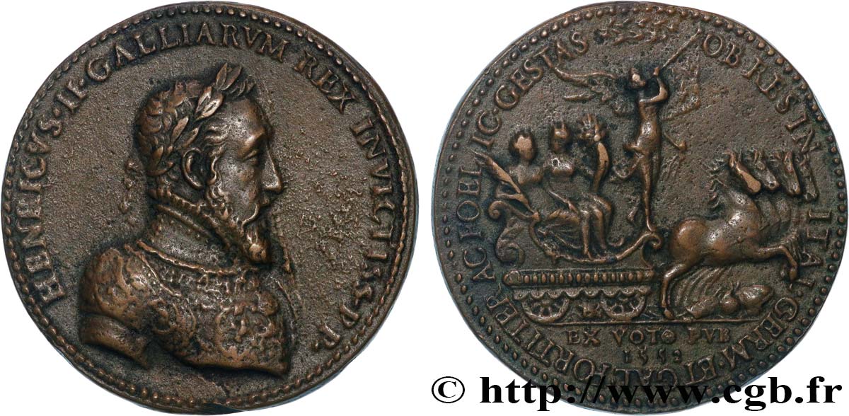 HENRI II Médaille, Conquêtes de Henri II d’Étienne de Laulne TTB