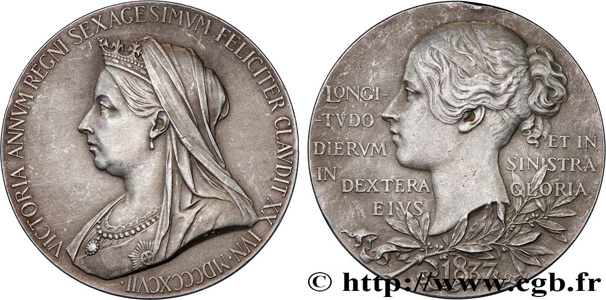 GREAT-BRITAIN - VICTORIA Médaille, 60e anniversaire de règne de Victoria XF