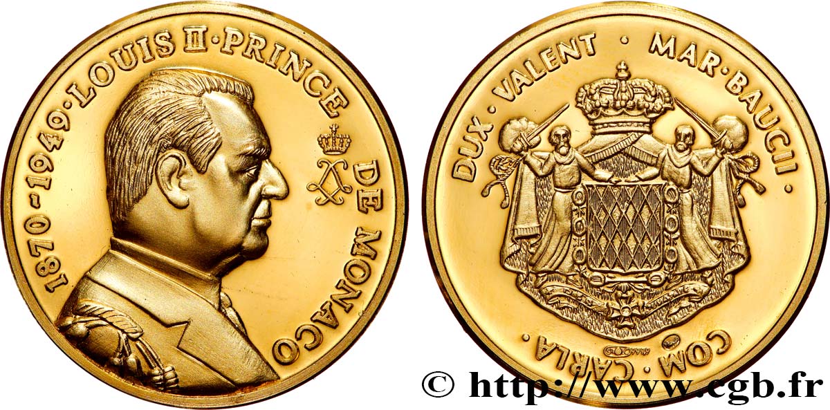 MONACO Médaille, Les Princes de Monaco, Louis II MS