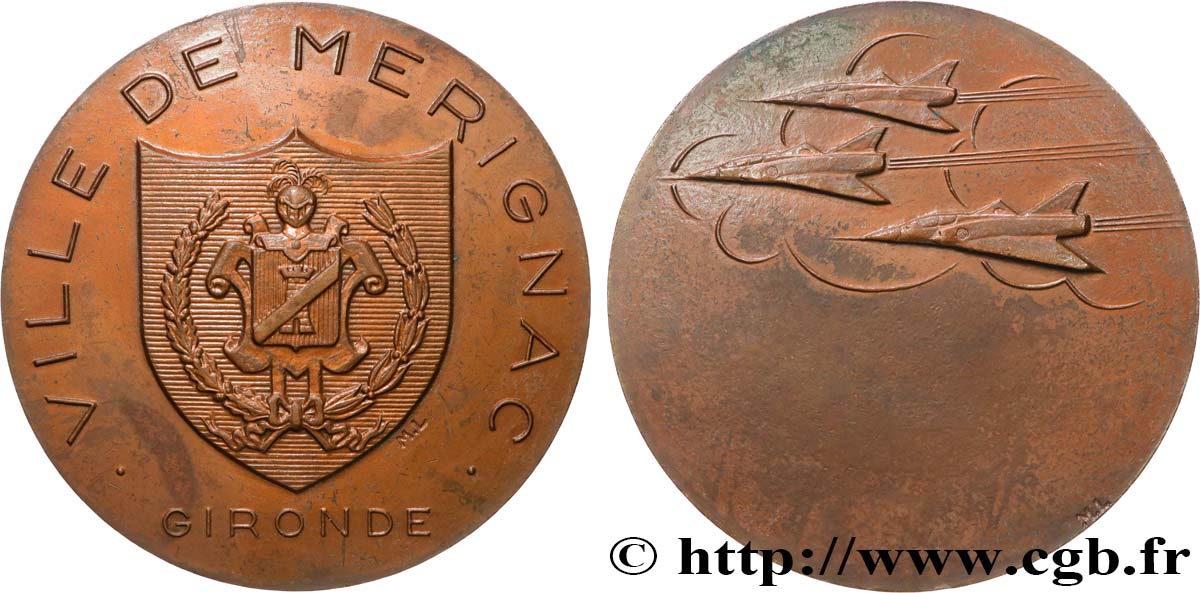CINQUIÈME RÉPUBLIQUE Médaille, Ville de Mérignac TTB