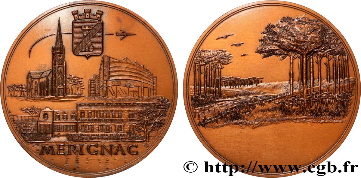 QUINTA REPUBLICA FRANCESA Médaille, Ville de Mérignac EBC