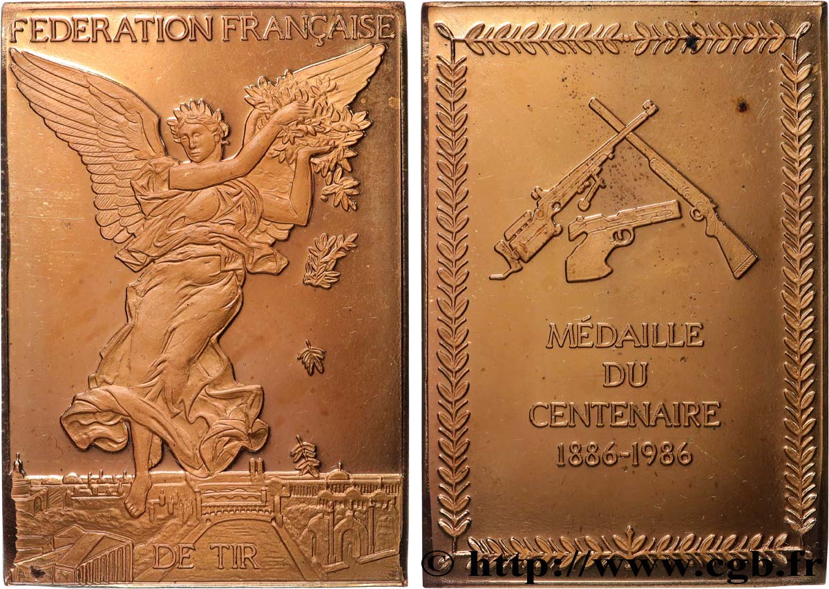 QUINTA REPUBBLICA FRANCESE Plaquette, Fédération française de tir, Centenaire SPL