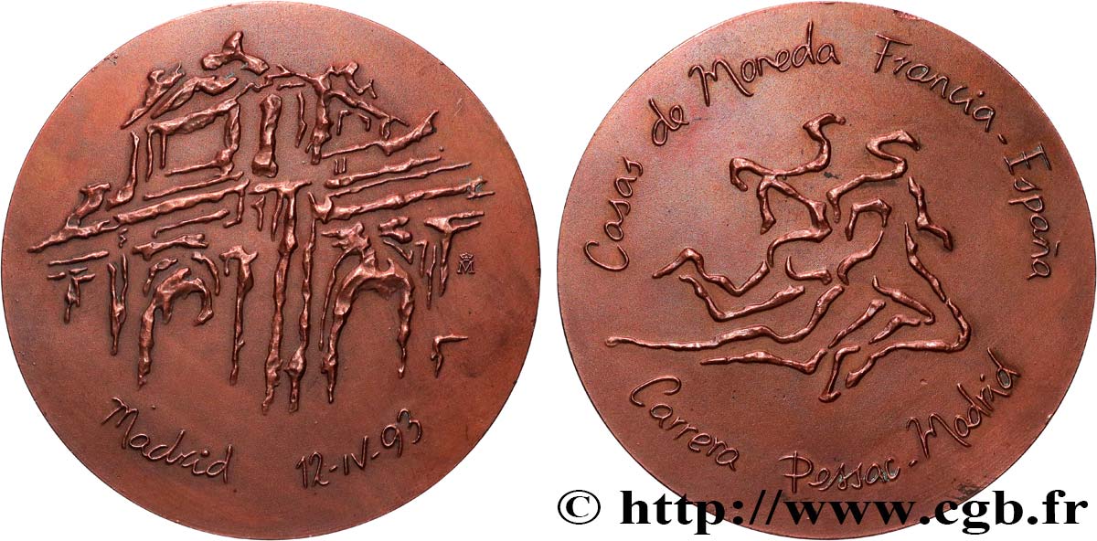 QUINTA REPUBLICA FRANCESA Médaille, Raid pédestre Pessac-Madrid MBC+